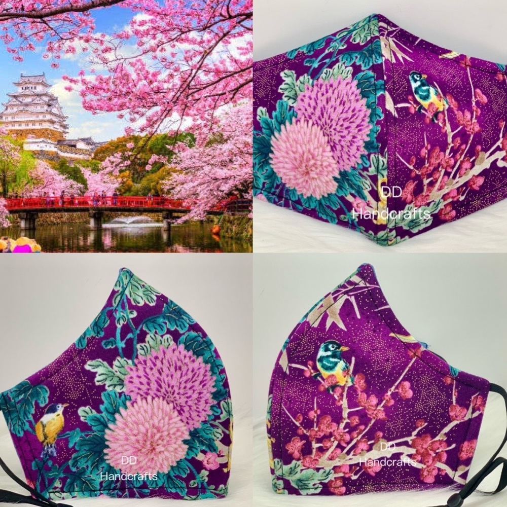 Japanese Blossoms adult face mask